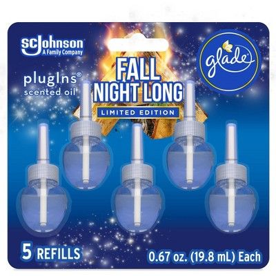Glade PlugIns Scented Oil Air Freshener Refills Fall Night Long - 5ct/3.35oz | Target