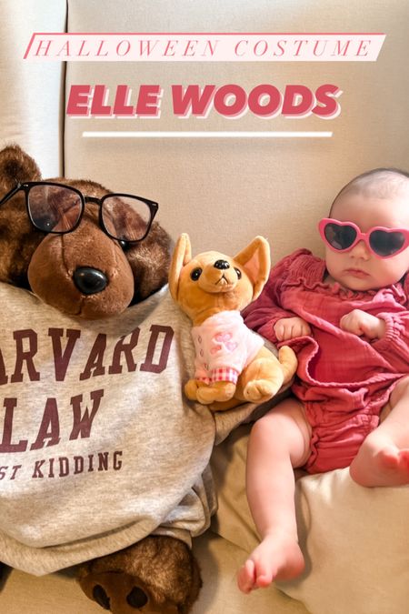 Legally Blonde/Elle Woods Halloween costume idea for baby girls all under $50! Love this little pink bloomer set from Old Navy and how cute are these baby girl heart sunglasses!? 

#LTKbaby #LTKsalealert #LTKHalloween