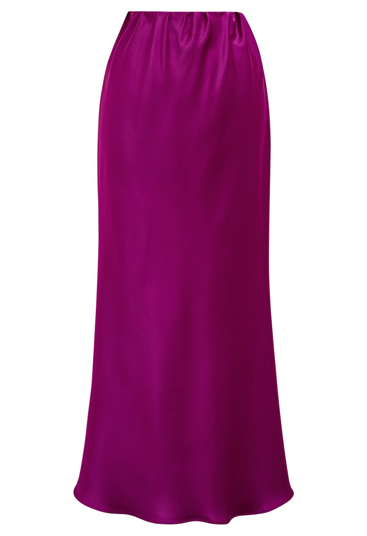 Satin Finish Mermaid Maxi Skirt in Magenta | Chicwish