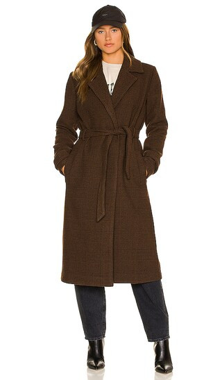 Jona Coat in Brown & Black | Revolve Clothing (Global)