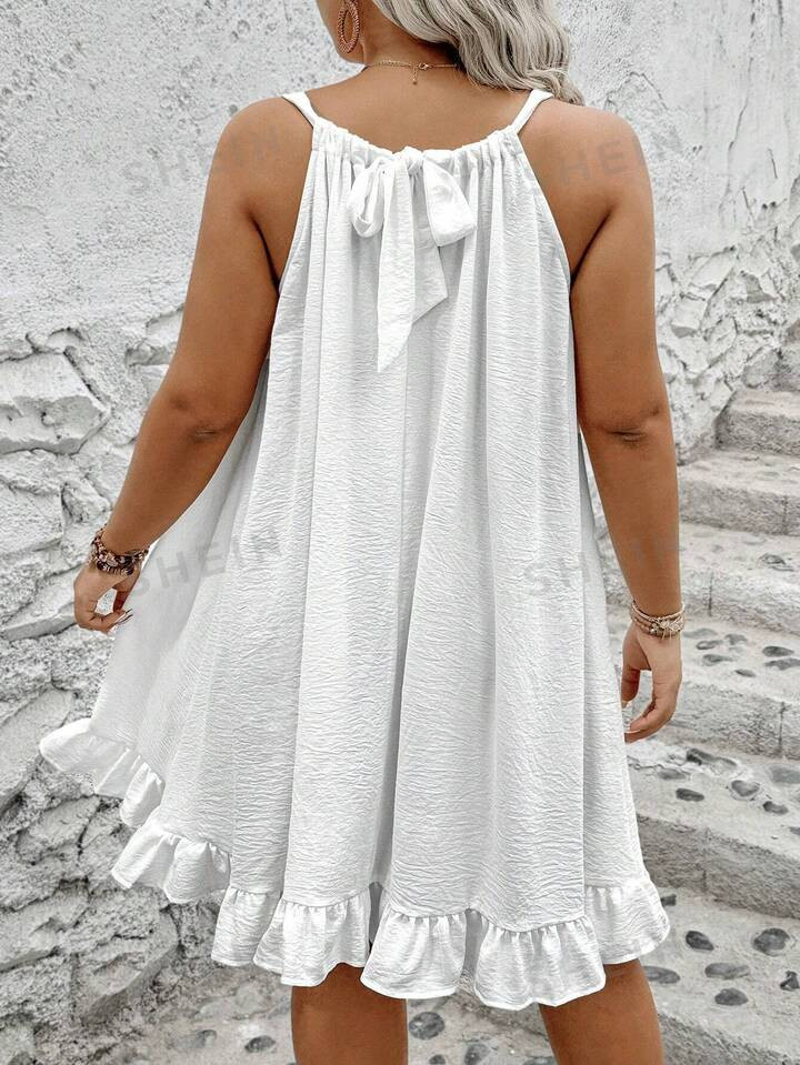 SHEIN Privé Plus Size Off-Shoulder Solid Loose Fit Casual Spring Summer Dress | SHEIN