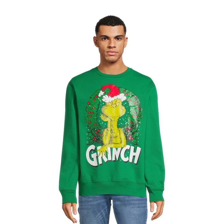 Grinch Men's Light Up Sweater with Long Sleeves, Sizes S-3XL | Walmart (US)