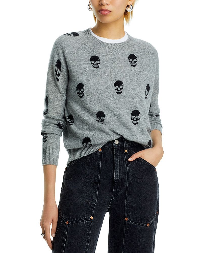 Aqua Skull Print Crewneck Cashmere Sweater - Exclusive | Bloomingdale's (US)
