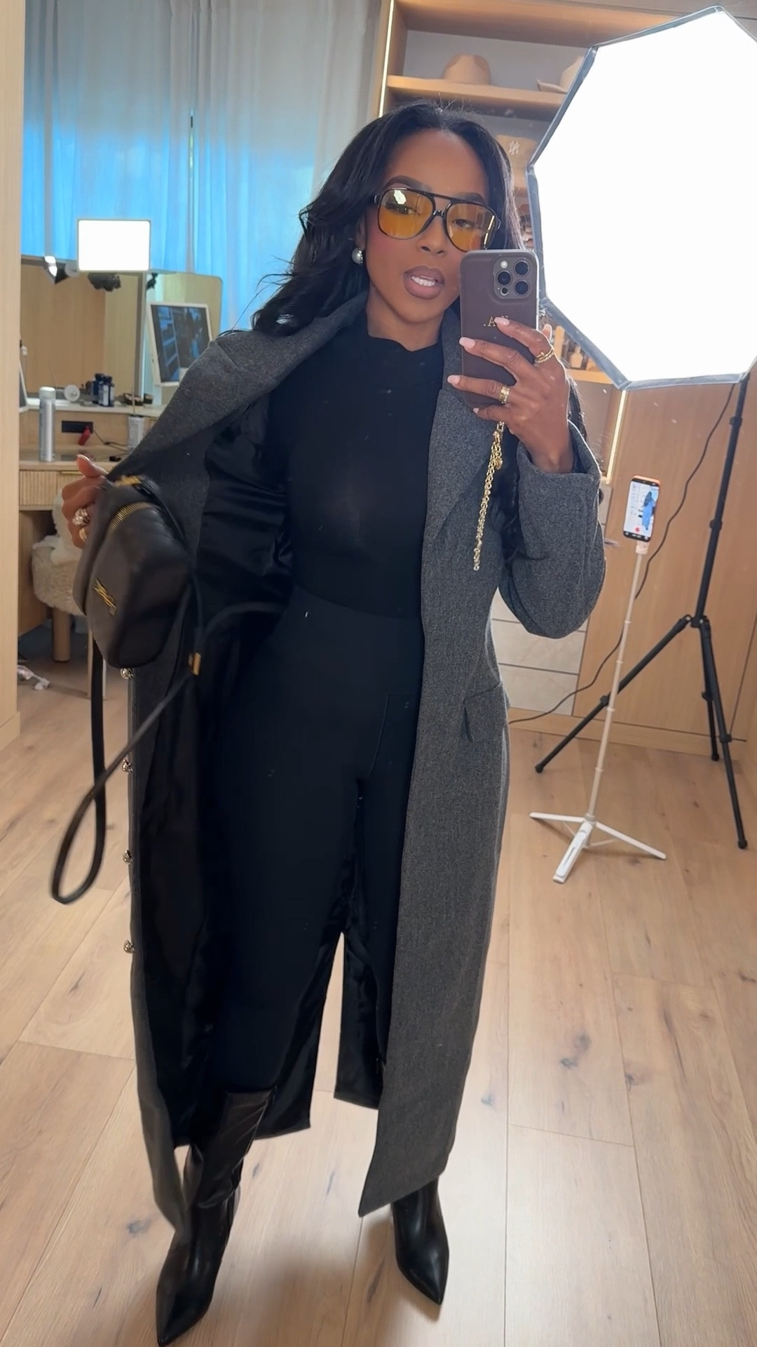 A sleek, elevated all-black moment 🖤 This layered look pairs a tailored base with a long neutral coat for instant polish that never goes out of style. Styled multiple ways, this is one of those outfits where the cost per wear keeps dropping with every repeat.

Perfect for workdays, dinners, travel days, or chic city outings.

Save this post to reference later and shop everything linked.

📏 Sizing:
Coat: Small  
Base outfit: Small  
Boots: TTS  

Measurements: 5'4" · 138 lbs · 34D · 27" waist · 40" hips

All black outfit inspiration, chic layered look, long coat styling, elevated everyday outfit, timeless wardrobe staples, versatile neutral fashion, cost per wear friendly pieces, long-term shopping strategy.

Follow me on Instagram and YouTube @kirasfashionfinds

#LTKgrwm #LTKootd