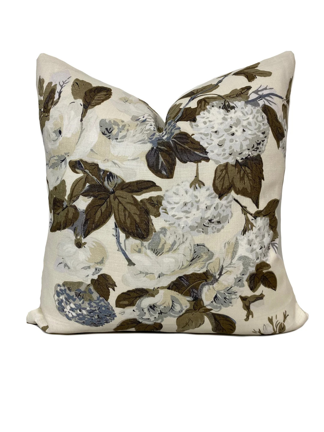 Cowtan and Tout 'Rose & Hydrangea' Platinum, Teak Cushion Cover Pillow Cover Double sided Home In... | Etsy (US)