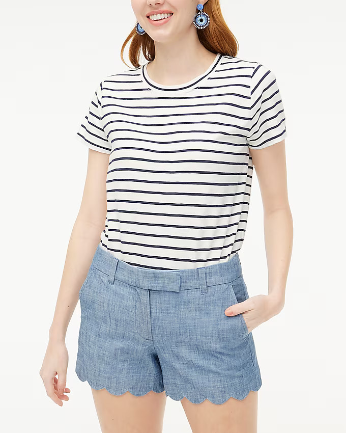 Chambray short with scalloped hem | J.Crew Factory