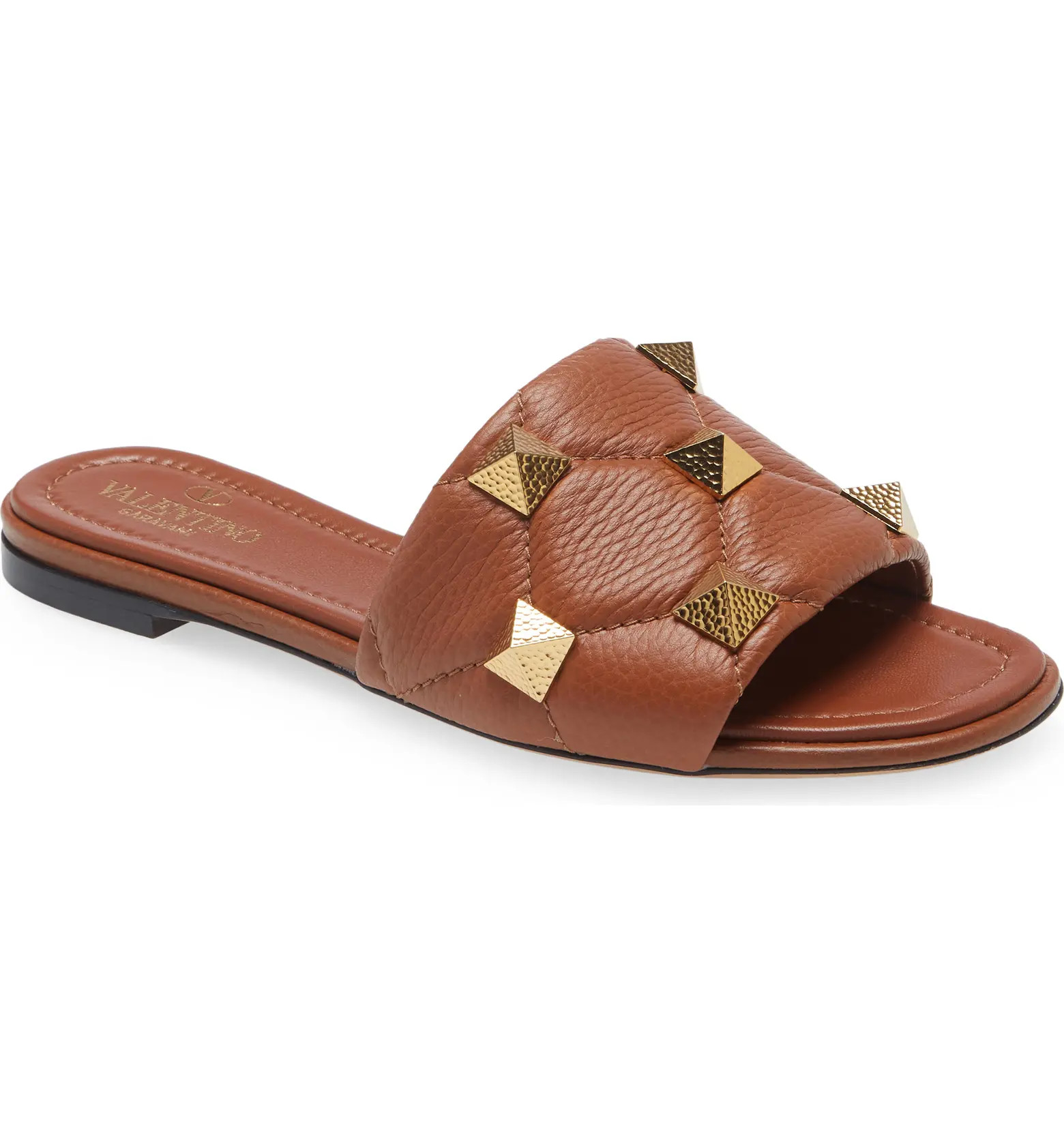 Valentino Garavani Roman Stud Matelassé Slide Sandal | Nordstrom | Nordstrom
