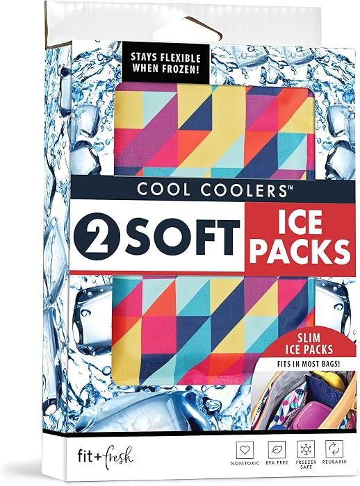 Fit & Fresh Cool Coolers 2 Pack Soft Ice for Lunch Bags, Flexible Stretch Nylon, Durable, Reusabl... | Amazon (US)