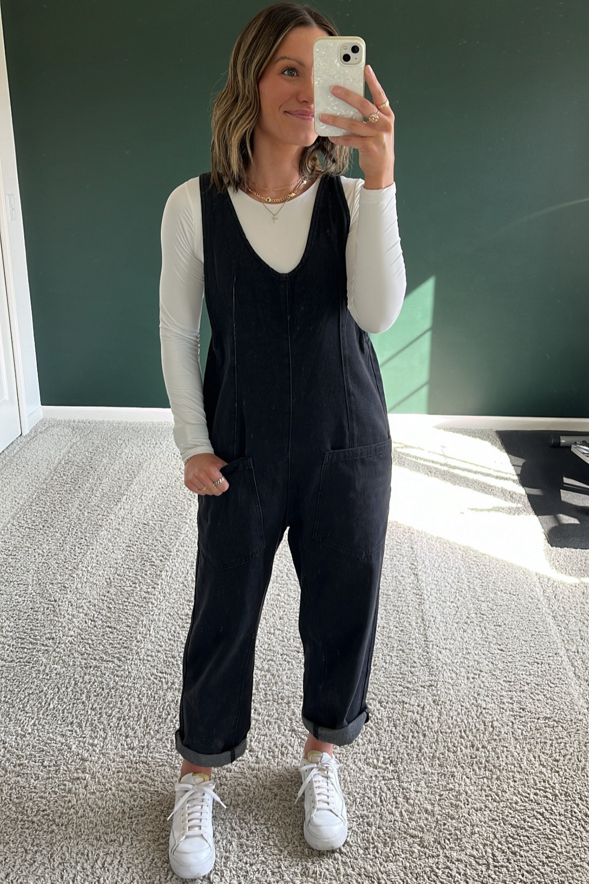 This look alike jumpsuit has my heart. So comfy and flattering. Wearing a small and there is PLENTY of room  

#LTKActive #LTKfindsunder50 #LTKfindsunder100