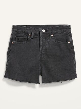 Higher High-Waisted Button-Fly Sky-Hi A-Line Cut-Off Jean Shorts for Women -- 3-inch inseam | Old Navy (US)