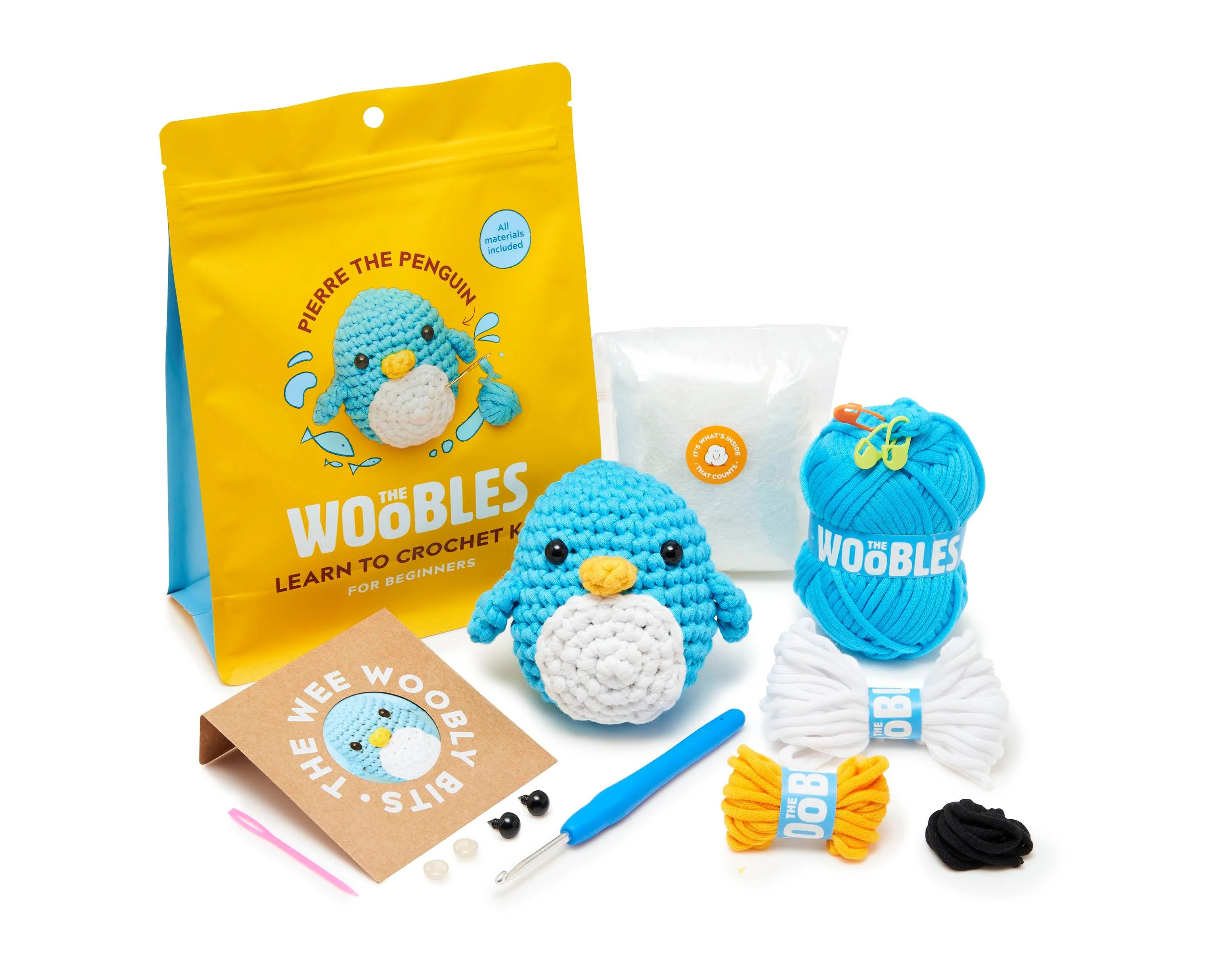 The Woobles Beginner Crochet Amigurumi Kits - Penguin | Walmart (US)