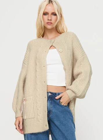 Cameliah Knit Cardigan Cream | Princess Polly US