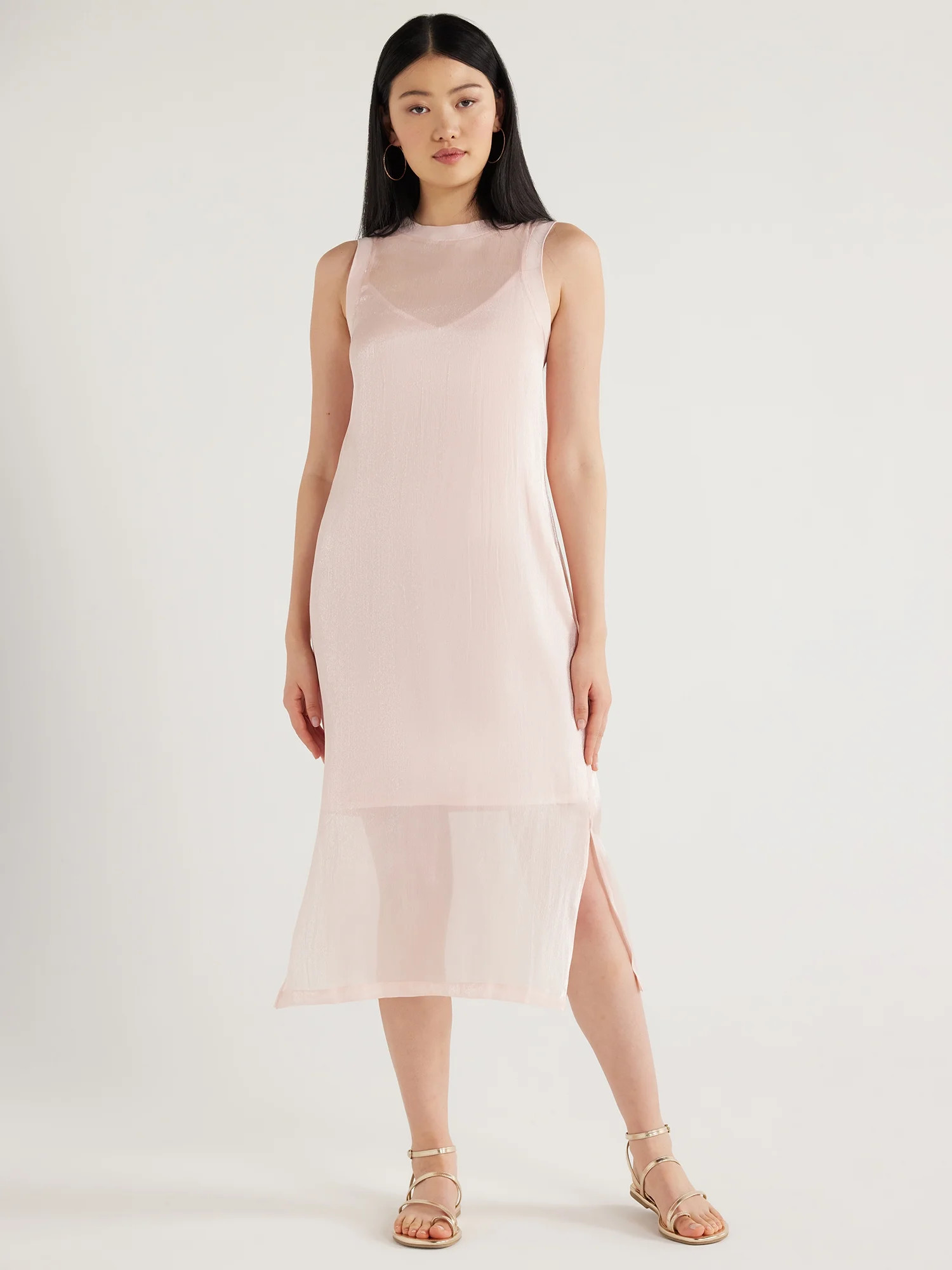 Scoop Women’s Sheer Dress, Sizes XS to XXL | Walmart (US)