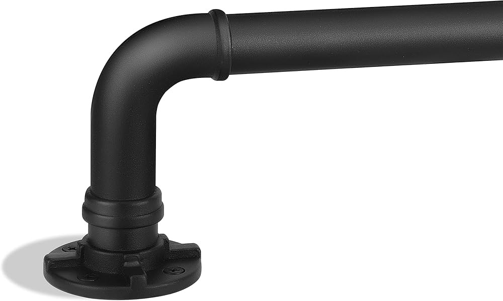 MERJULAN Curtain Rods, Industrial Curtain Rod, Outdoor Curtain Rod, Black Curtain Rod, Rustic Cur... | Amazon (US)