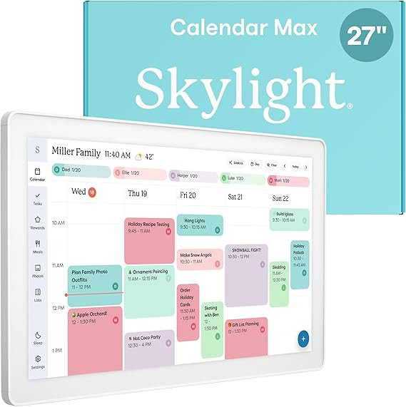 Skylight Calendar Max: 27-Inch Smart Digital Calendar & Chore Chart, Family Organizer with Intera... | Amazon (US)
