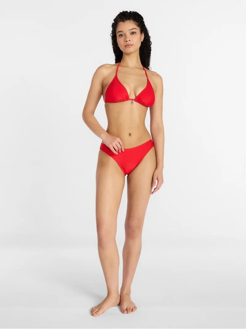 No Boundaries Embroidered High Cut Bikini Bottoms, Women's XXS to XXL | Walmart (US)
