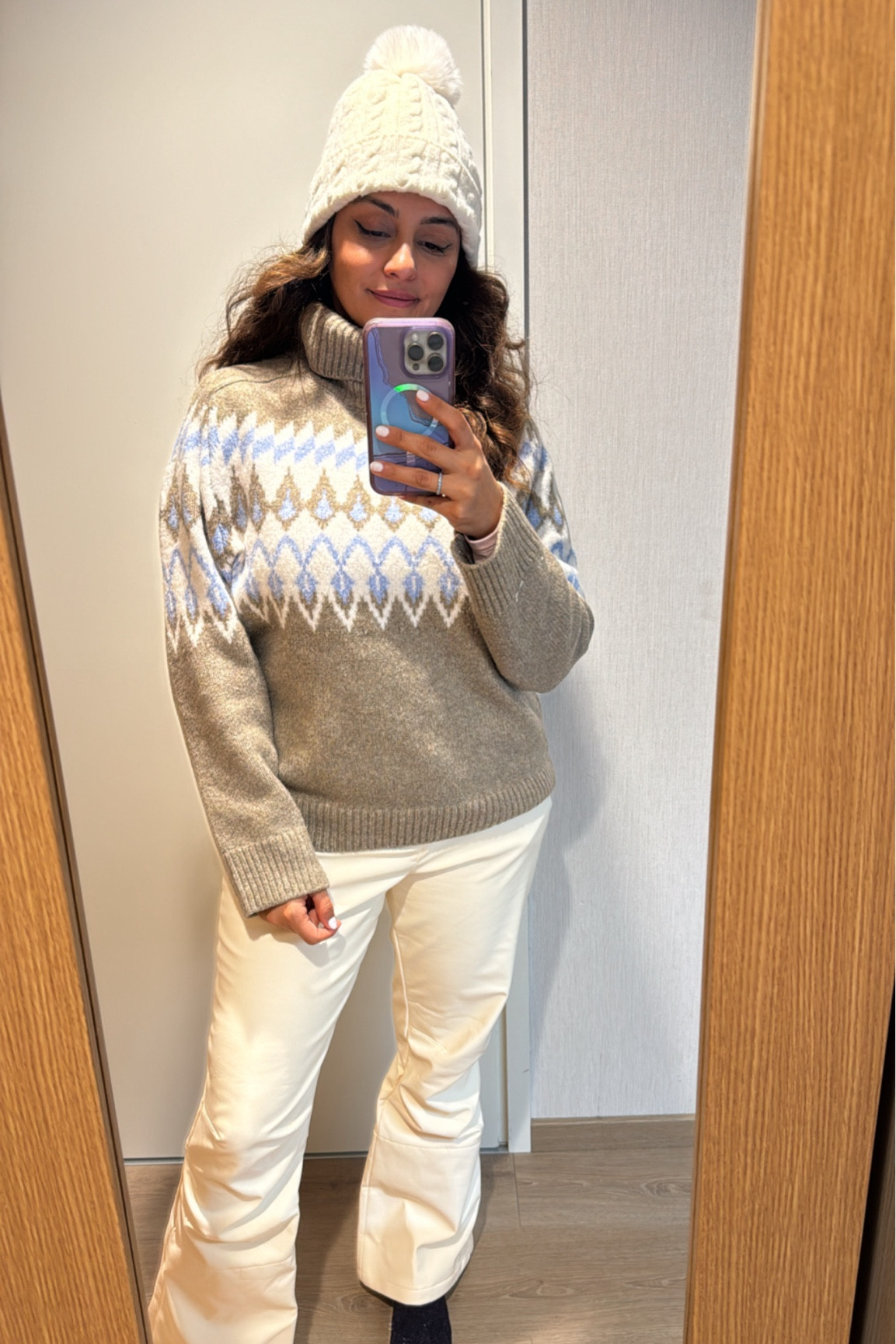 Cozy for snow days. Very warm wool blend sweater perfect for layering. Pairing it with now pants (size L, runs true to size, I could have wear a size M -my true size) 

#LTKSeasonal #LTKMidsize #LTKHoliday
