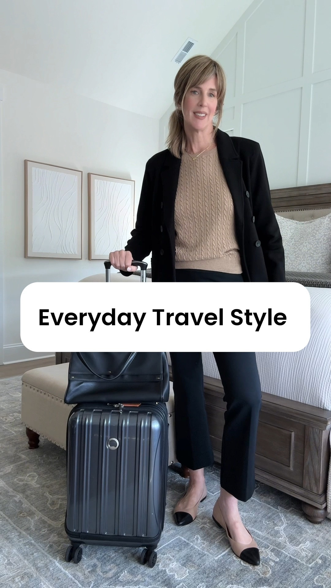 I don’t believe in having separate wardrobes for everyday, work and travel.  

I choose pieces that can work across all areas of my life.  

Layers are your best friends!

Lightweight sweaters.  A blazer that can also act as a jacket.  A pull-on ponte pant that keeps you looking and feeling your best.  A shoe that you can walk miles in without issue.  And a great handbag to keep you organized.  

Whether I’m trawling, working or home, these are the basics I rely on.  

Tagged another pant that I also wear and own at a more affordable price point.

#LTKTravel #LTKOver40 #LTKWorkwear