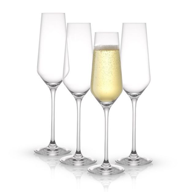 JoyJolt Layla Crystal Champagne Flute Glasses - Set of 4 Champagne Glasses – 6.7 oz | Target