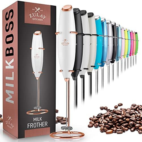 Zulay Original Milk Frother Handheld Foam Maker for Lattes - Whisk Drink Mixer for Coffee, Mini F... | Amazon (US)