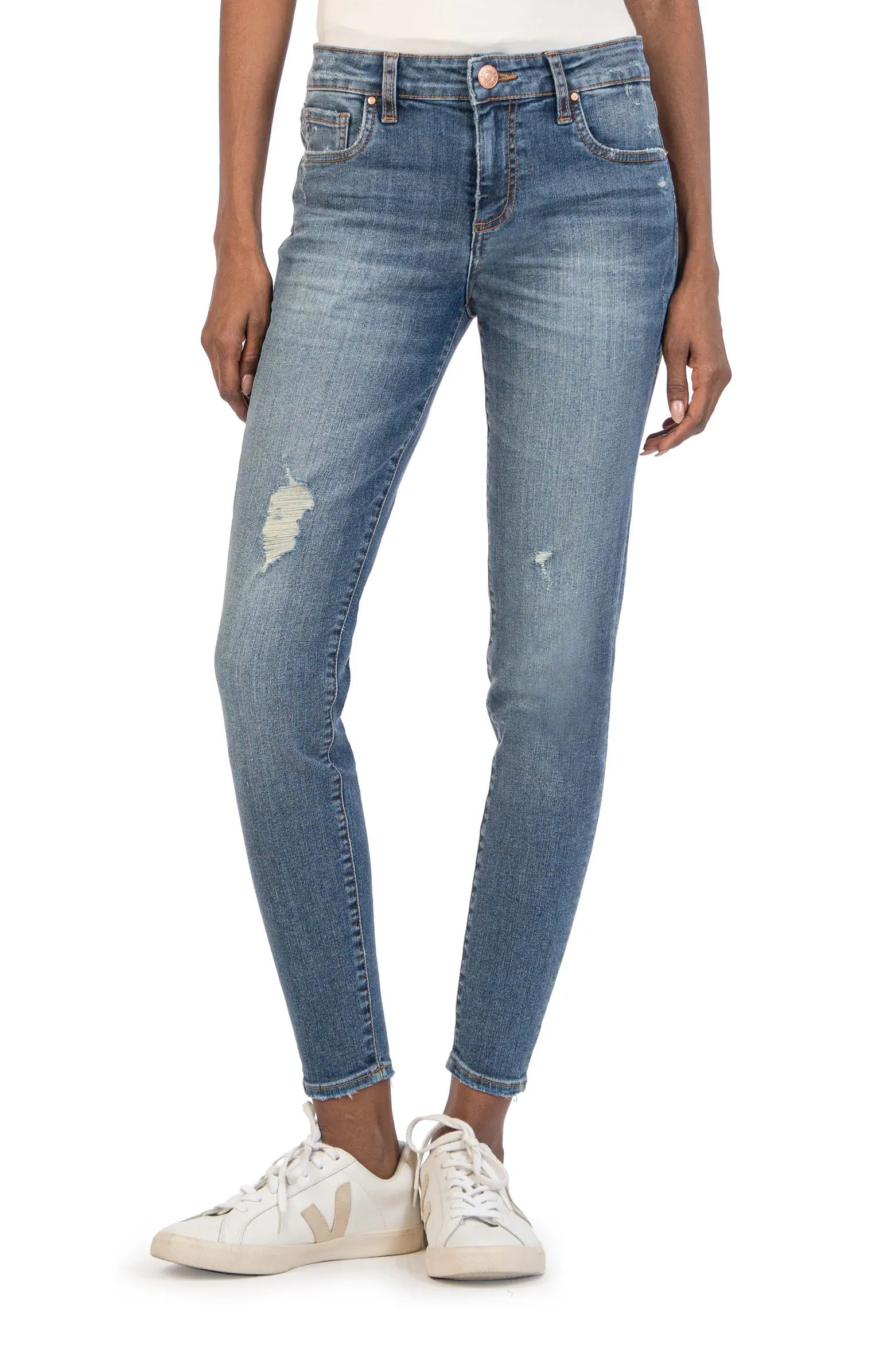 Donna Ripped Ankle Skinny Jeans | Nordstrom