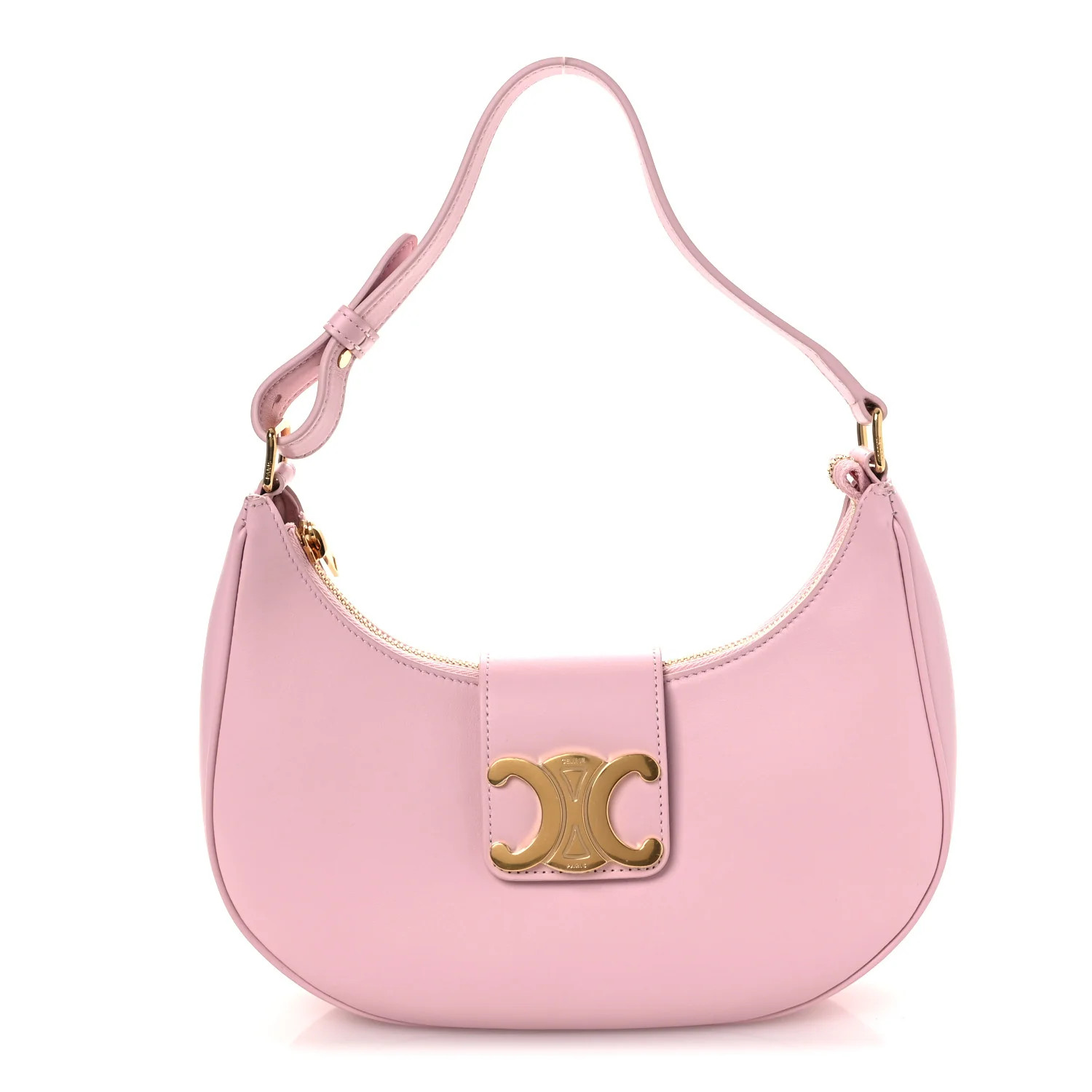 Smooth Calfskin Medium Strap Ava Triomphe Shoulder Pastel Pink | FASHIONPHILE (US)