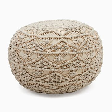 Sunburst Macrame Pouf | West Elm (US)