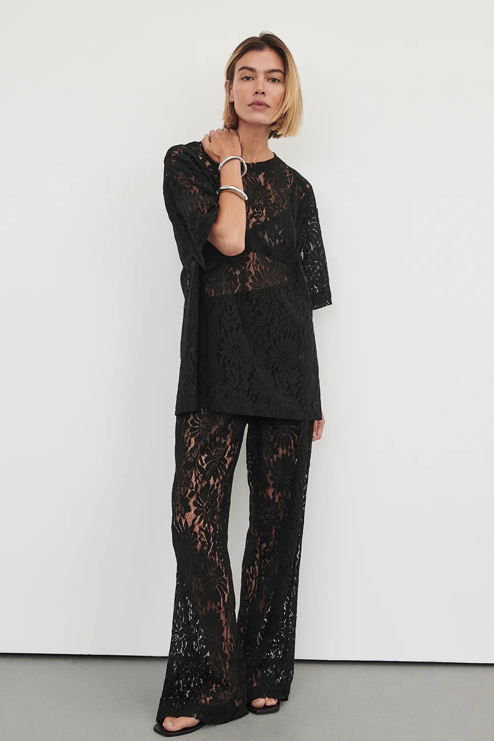 WILMA BLACK LACE PANT | DISSH