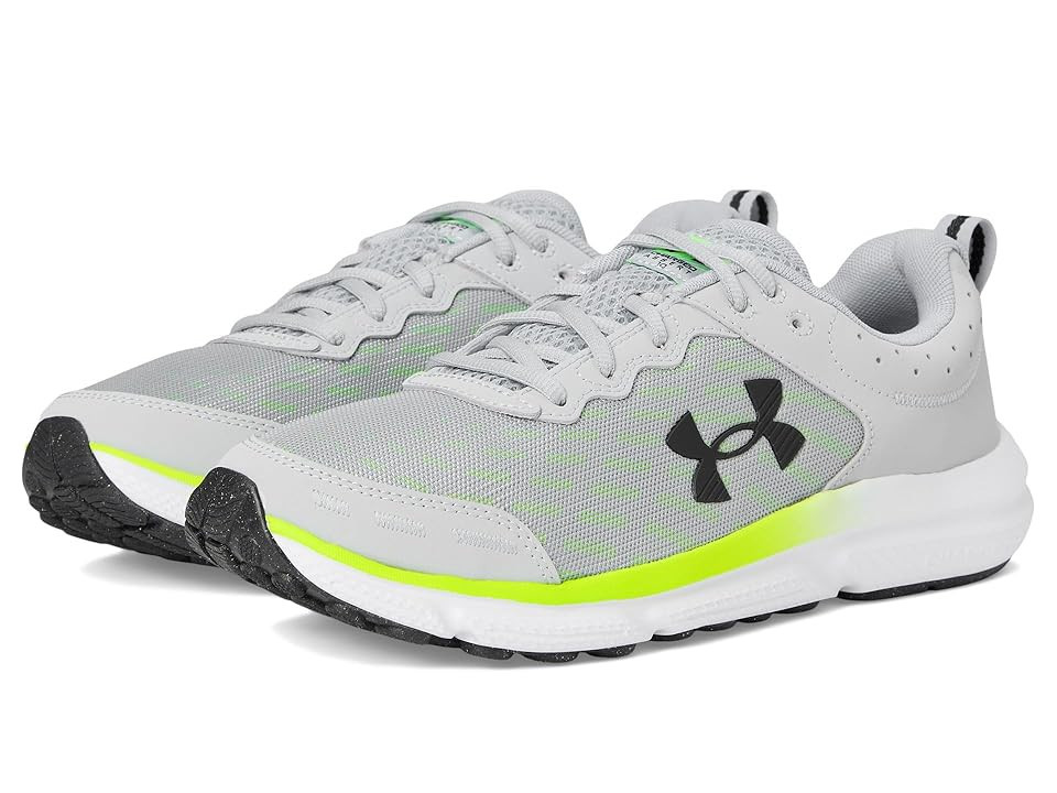 Under Armour Charged Assert 10 Men's Shoes Mod Gray/High Vis Yellow/Black : 12 D - Medium, Textile | Zappos