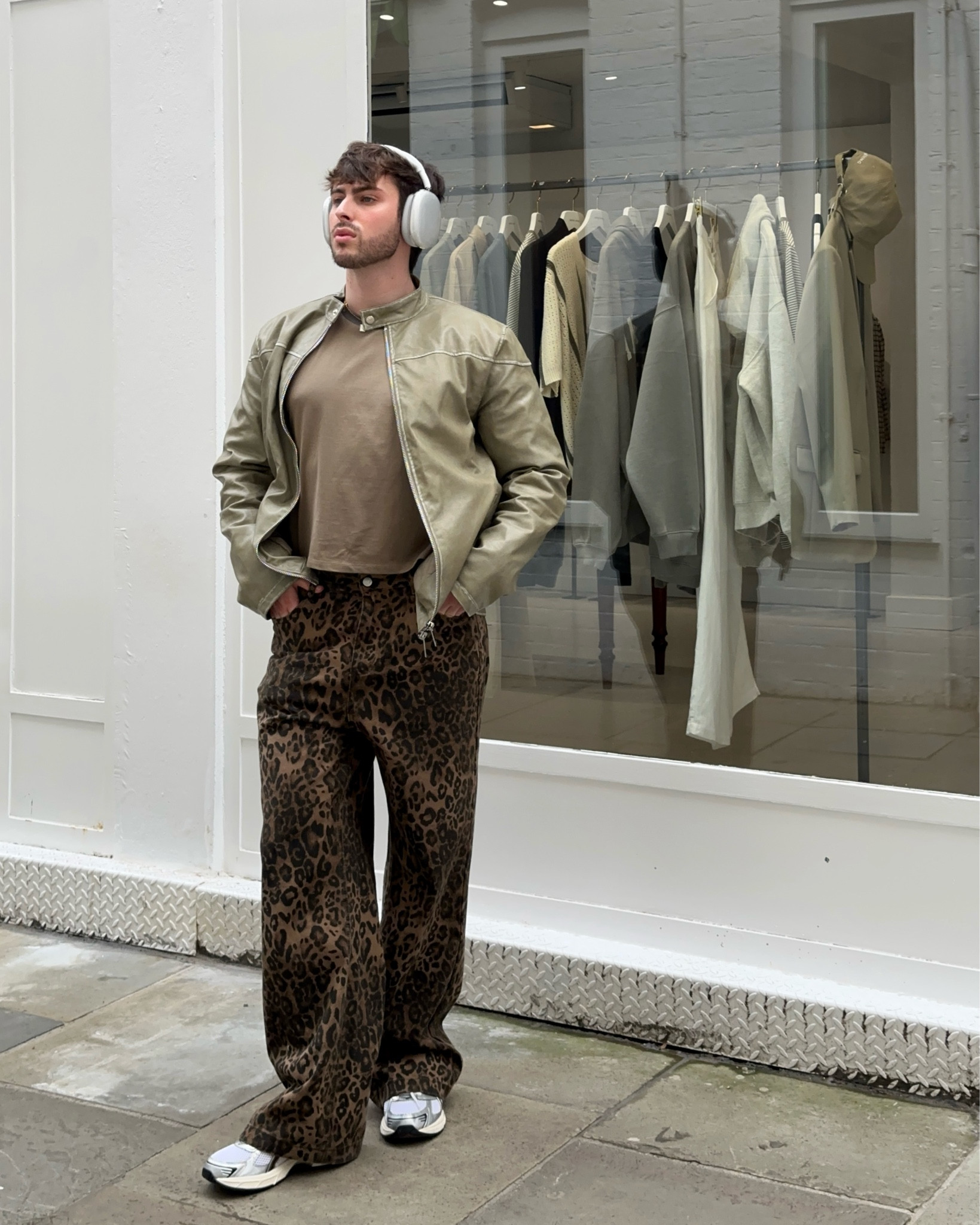 Outfit inspiration, leopard print jeans, fashion, styling, Pinterest Inspired, ootd, outfit of the day, leopard print, khaki jacket 

#LTKmens #LTKSeasonal #LTKstyletip