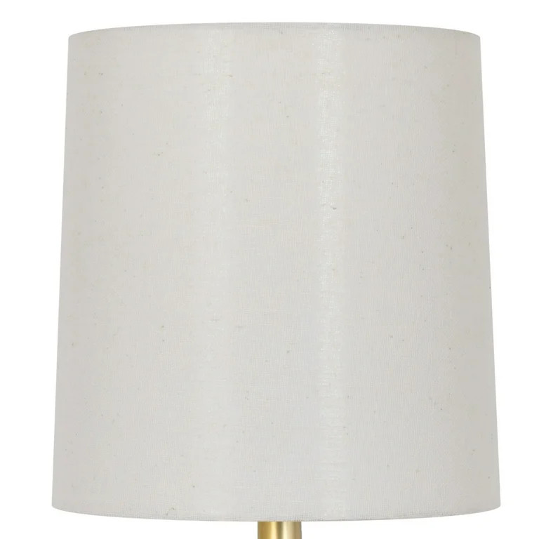 Mainstays 12.5” Mini Black Wood Ball Table Lamp with White Fabric Shade | Walmart (US)