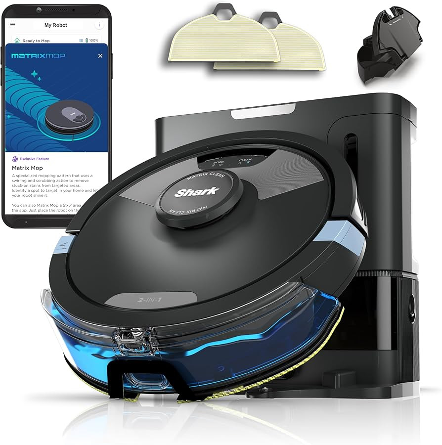 Shark Matrix Plus 2-in-1 Self-Empty Robot Vacuum Cleaner & Mop with LiDAR Home Mapping & Edge Cle... | Amazon (UK)
