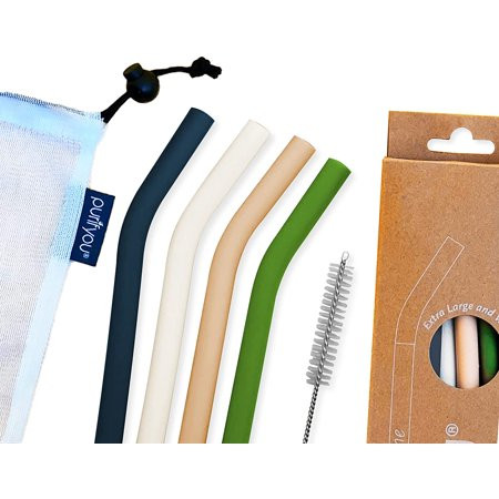 Platinum Silicone Straws 14 inch Extra Long & Wide for Boba & Smoothies For Stanley 40 oz Cups Reduc | Walmart (US)