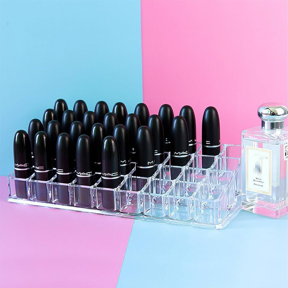LEILIN 36 Slot Lipstick Organizer large-capacity lipstick storage box, transparent lipstick deskt... | Amazon (US)
