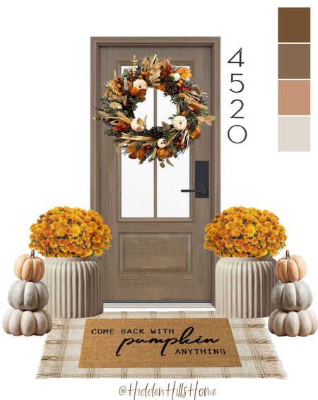 Fall porch decor, fall front door, fall doormat, fall wreath, cute porch decor ideas for fall, seasonal home decor 

#LTKhome #LTKSeasonal #LTKsalealert