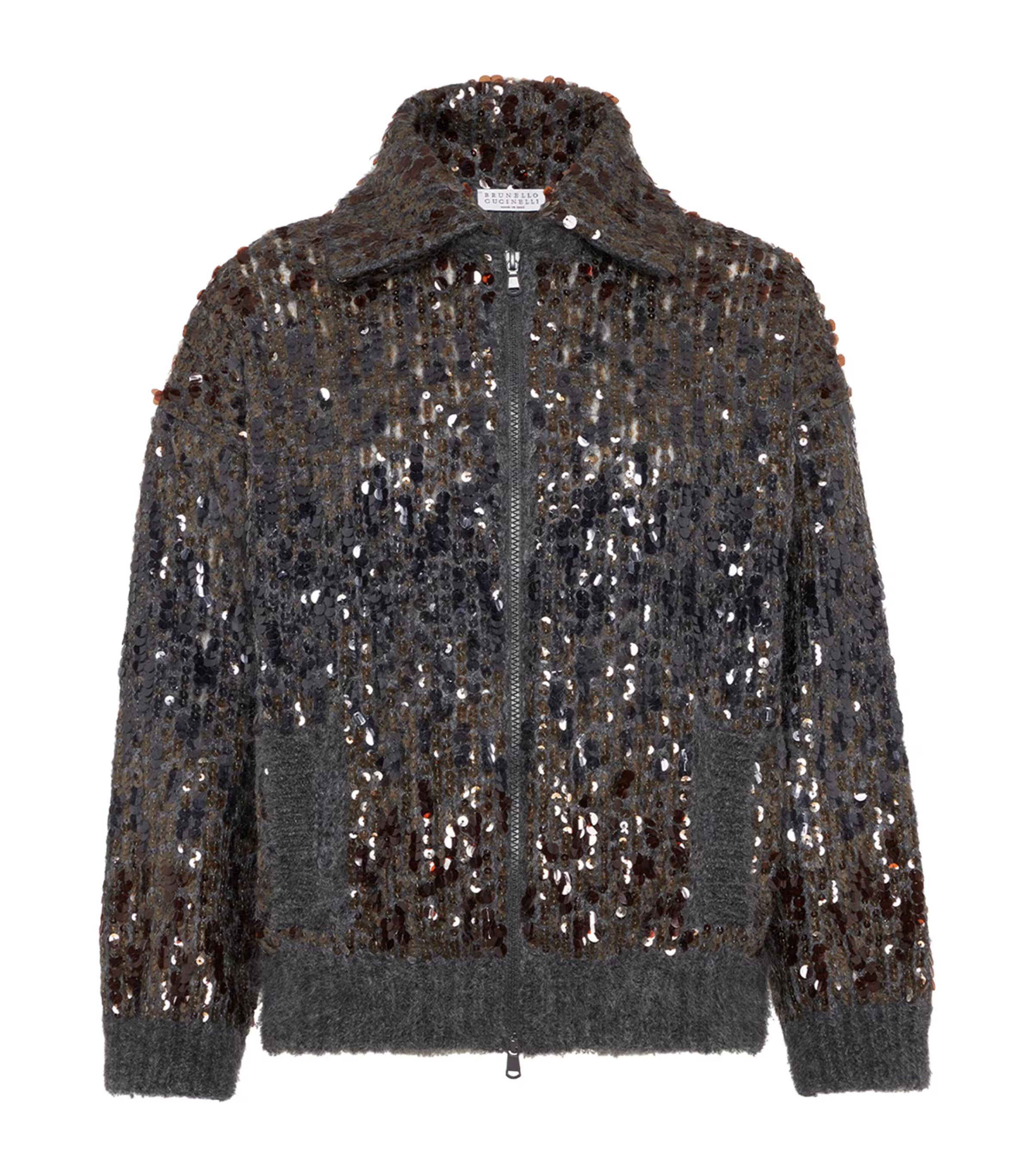 Brunello Cucinelli Mohair-Blend Sequin-Embellished Cardigan | Harrods