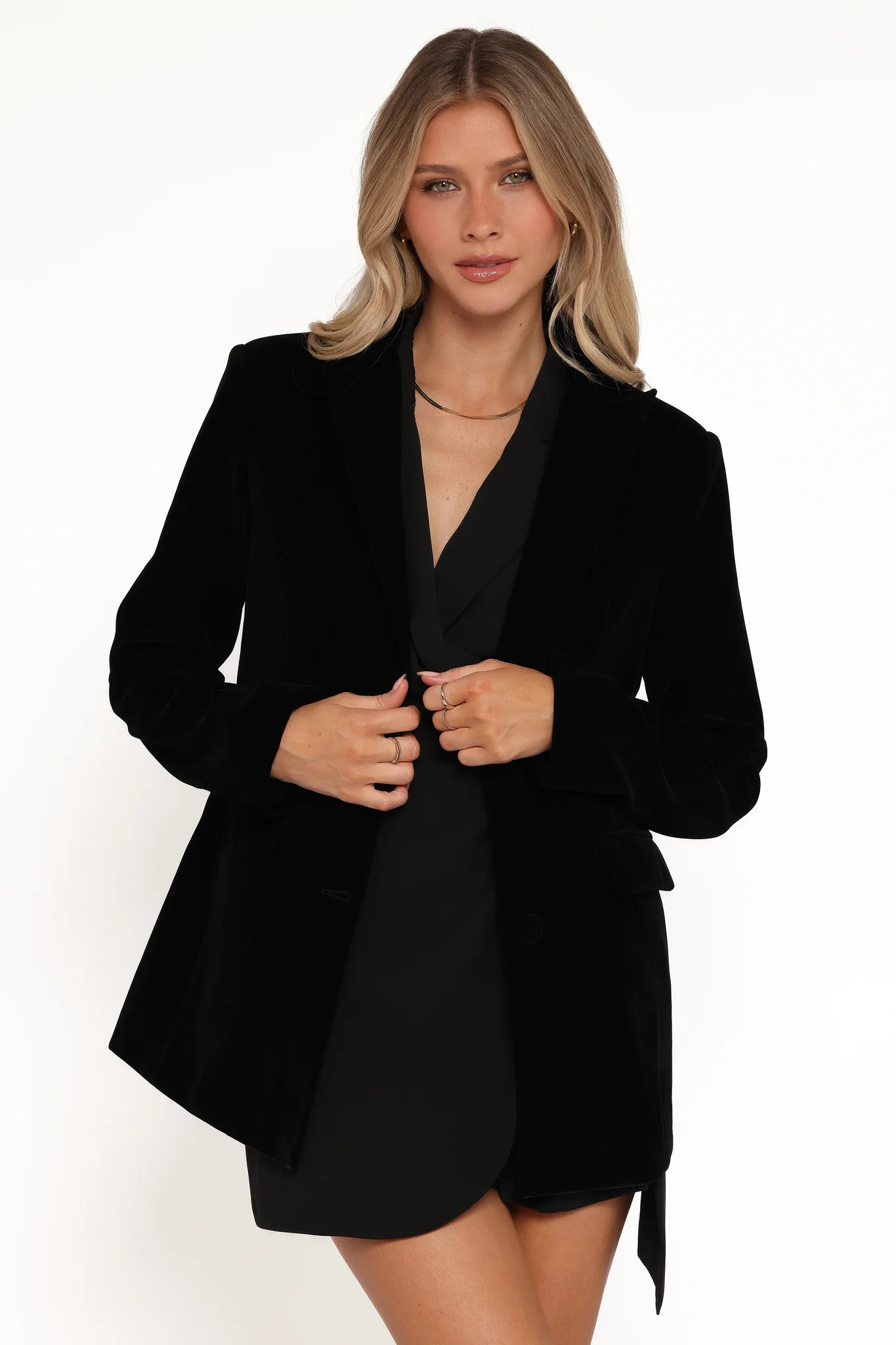 Clive Velvet Blazer - Black | Petal & Pup (US)