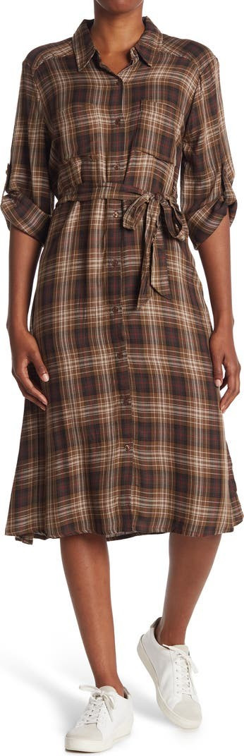 3/4 Sleeve Midi-Length Shirt Dress | Nordstromrack | Nordstrom Rack