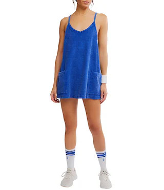 FP Movement Hot Shot Towel Terry Scoop Neck Sleeveless Mini Dress - XS | Dillard's