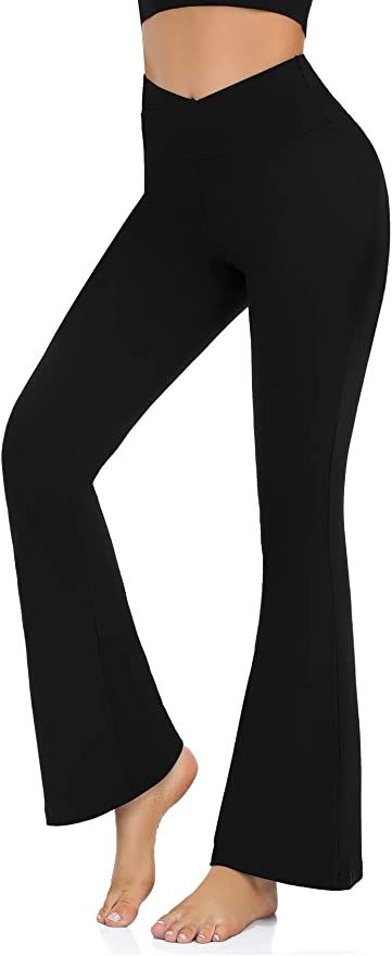 Women’s Bootcut Yoga Pants - Flare Leggings for Women High Waisted Crossover Workout Lounge Bel... | Amazon (US)