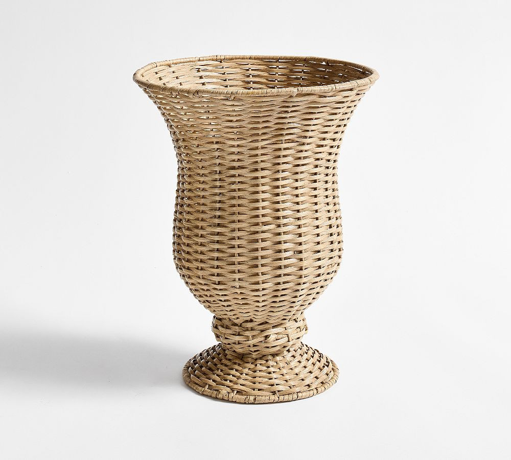 Huntington Rattan Pedestal Vase | Pottery Barn (US)