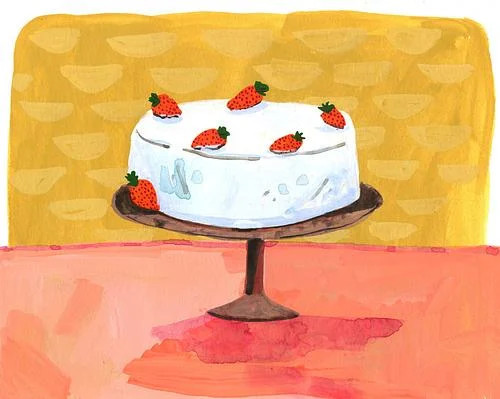 Strawberry Cake by Elizabeth Graeber on Artfully Walls | Artfully Walls