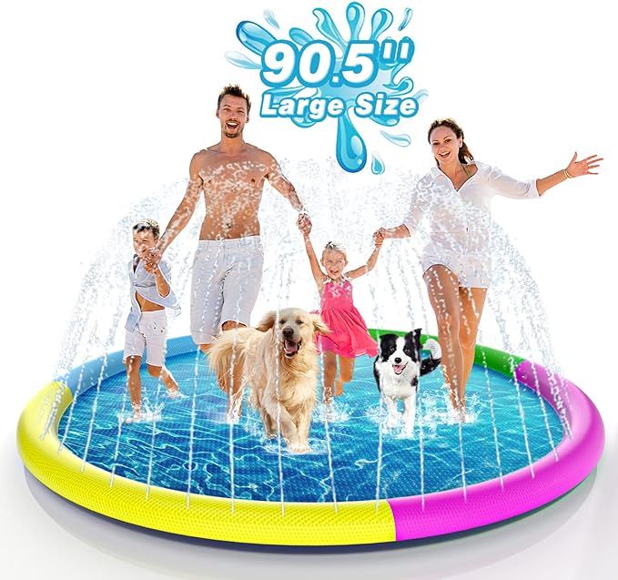 EPN Splash Pad, Sprinkler Play Mat for Dogs & Kids, Thicker Wading Pool Summer Outdoor Water Toys... | Amazon (US)