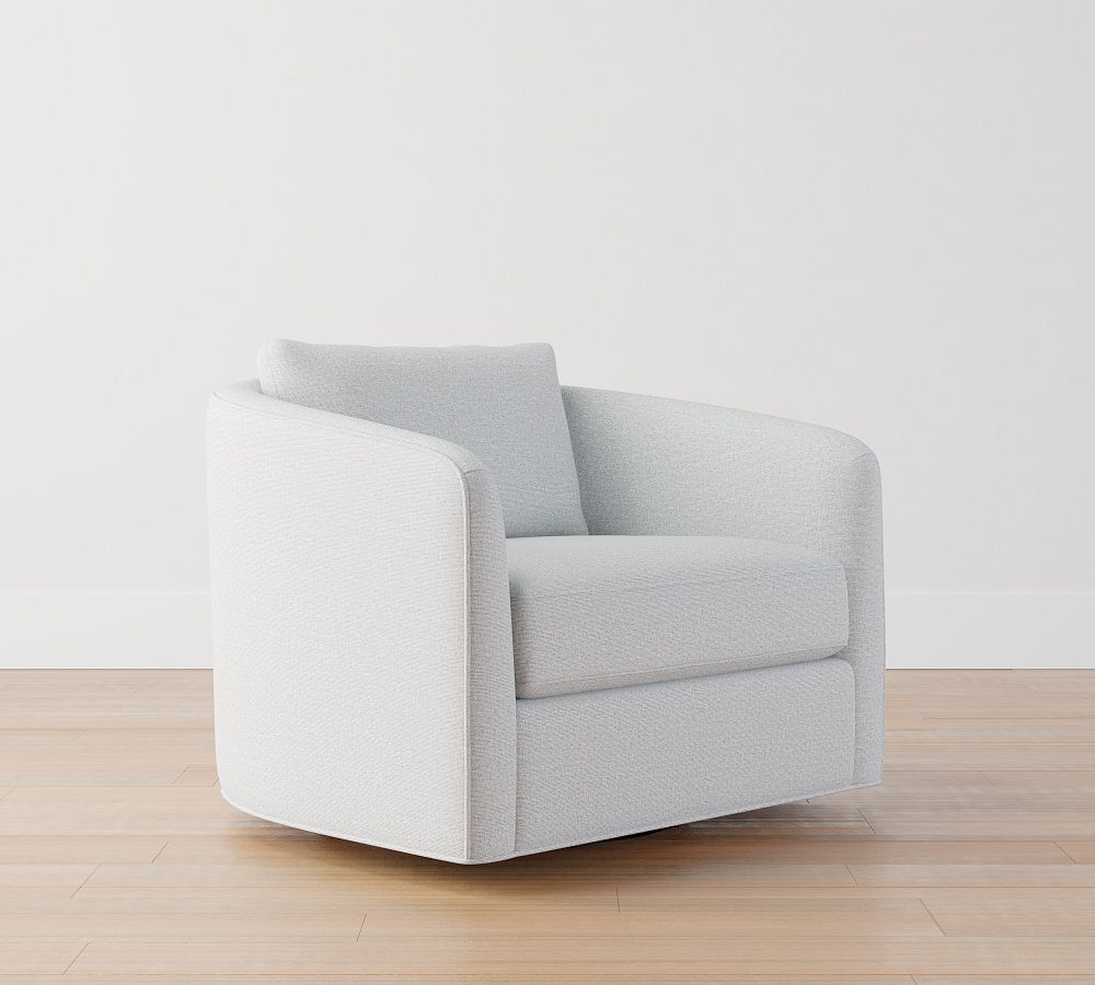Remmy Upholstered Swivel Armchair | Pottery Barn (US)