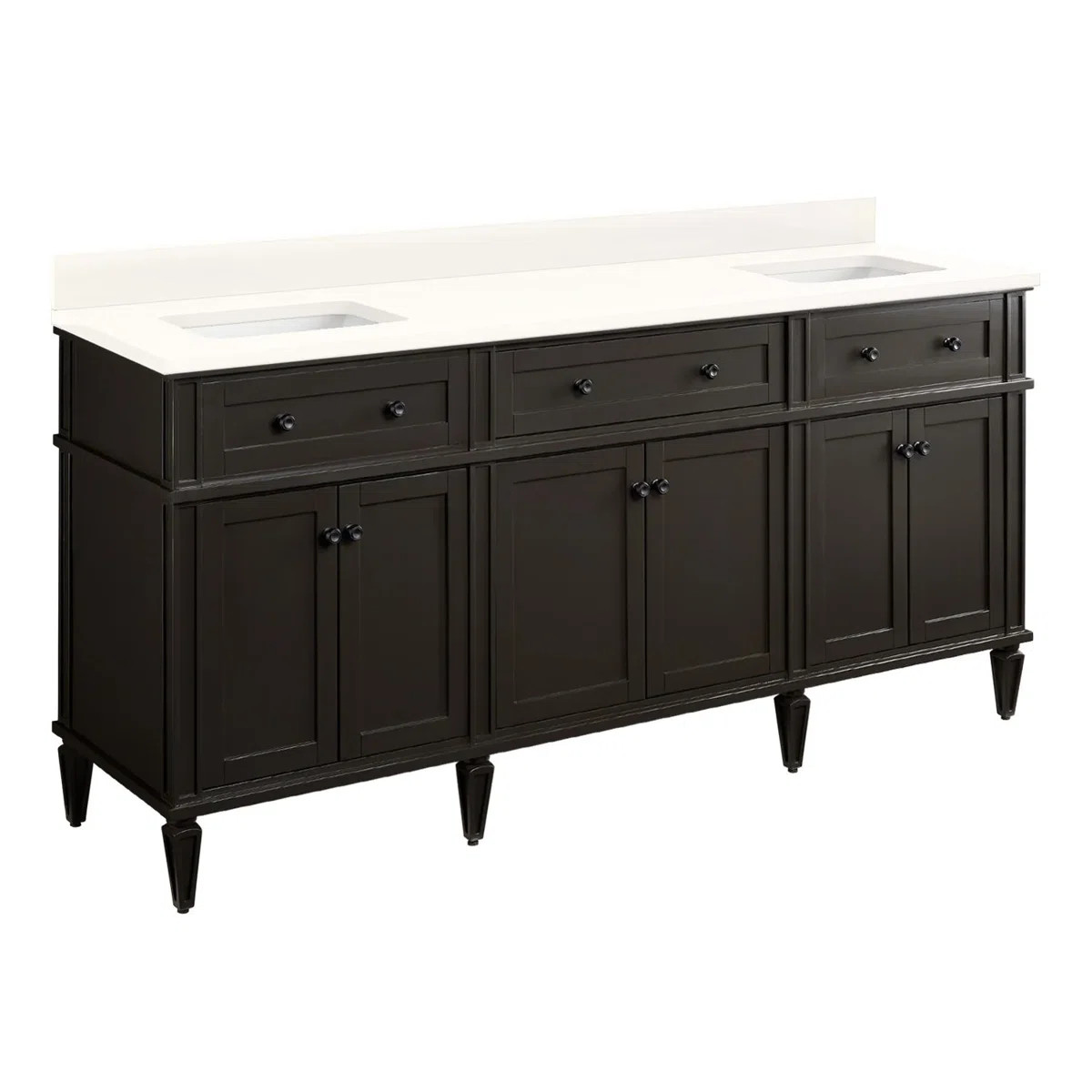 72" Elmdale Double Bathroom Vanity Set with Rectangular Undermount Sinks | Wayfair North America