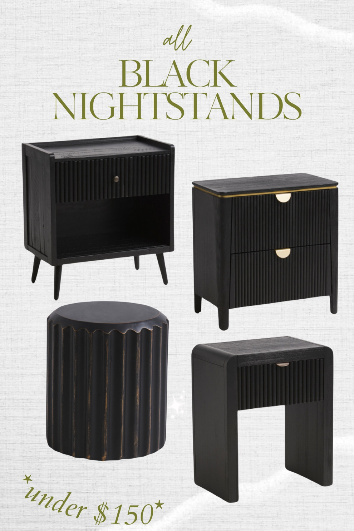 black nightstands all under $150!! 

#LTKstyletip #LTKhome