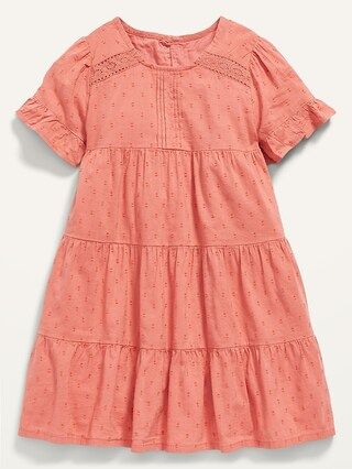 Short-Sleeve Swiss-Dot Tiered A-Line Dress for Toddler Girls | Old Navy (US)