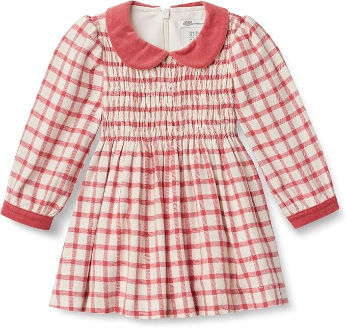 Amazon Essentials x Sofia Grainge Toddlers and Baby Girls' Long Sleeve Flannel Dress | Amazon (US)
