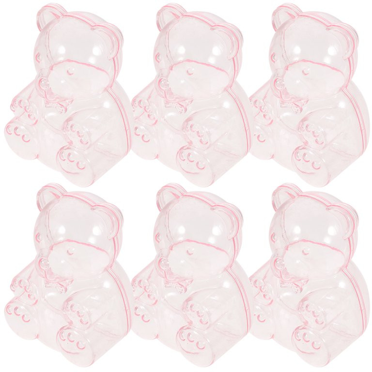 6 Pcs Candy Box Plastic Container Gift Boxes for Presents Clear Baby Bear Shaped Birthday Wedding... | Walmart (US)