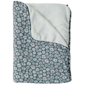 Mebie Baby Dark Green Daisy Bamboo Fleece Quilt | Mebie Baby